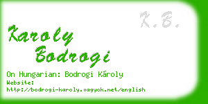 karoly bodrogi business card